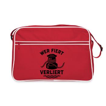 Qui fiert perd le motif de la voile - Sac Retro - rouge/blanc - Devant