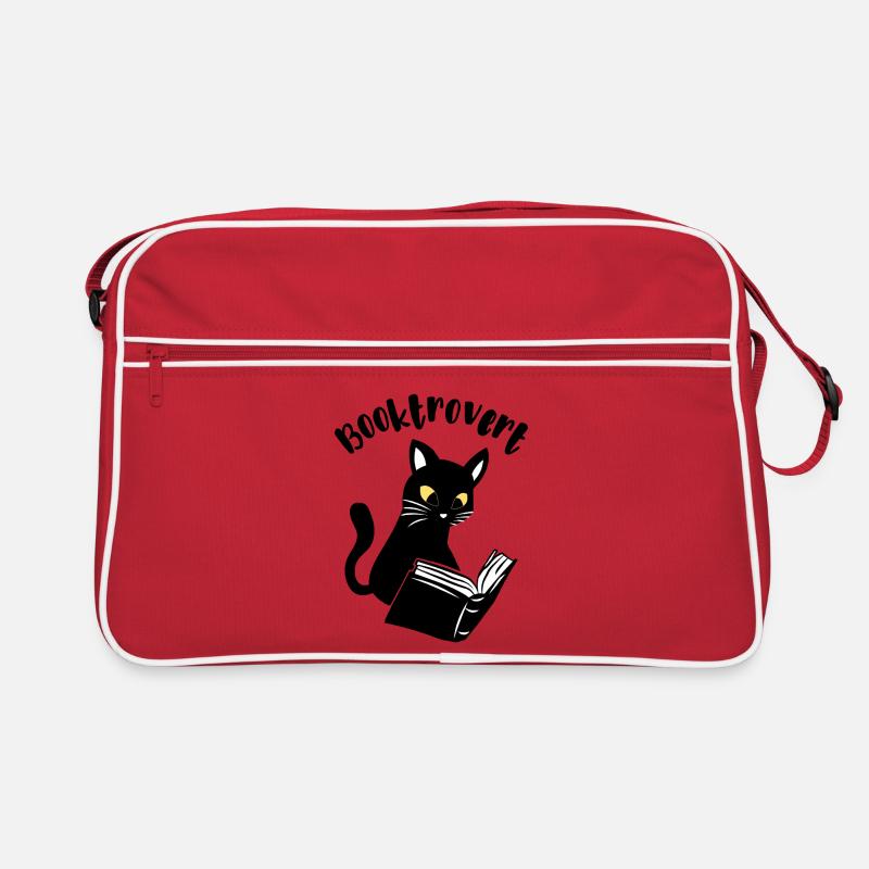 Booktrovert Cat with Book Retro Bag