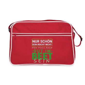 Good in the bed saying garden green thumb plants - Retro Bag - red/white - Front