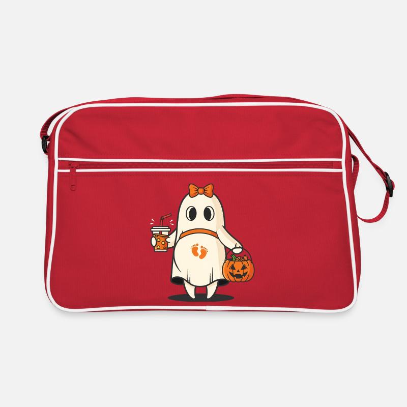 Halloween Pregnant Ghost with Pumpkin Bag Retro Bag