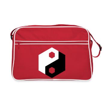 Découpe hexagonale Yin Yang - Sac Retro - rouge/blanc - Devant