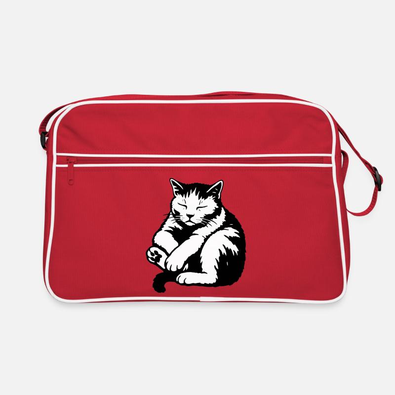 Sleeping Cat Silhouette Retro Bag
