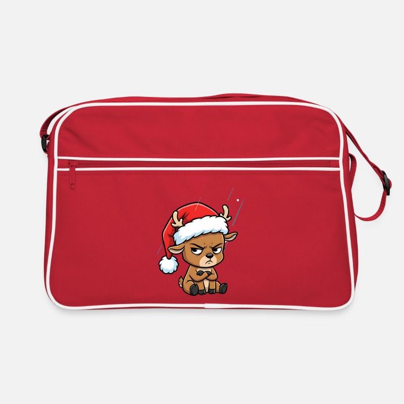 Funny Grumpy Reindeer Christmas Comic Motif Retro Bag