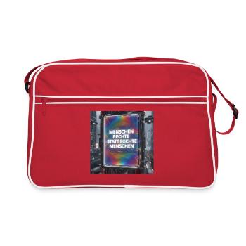Human rights instead of right-wing people Future Design - Retro Bag - red/white - Front