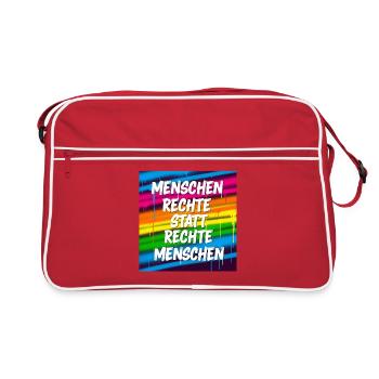 Human rights instead of right-wing people Street Art - Retro Bag - red/white - Front