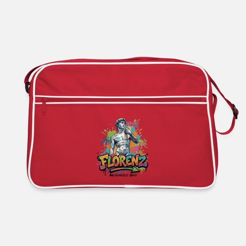 David – Stärke in Stein - Vibrant Graffiti Design Retro Tasche