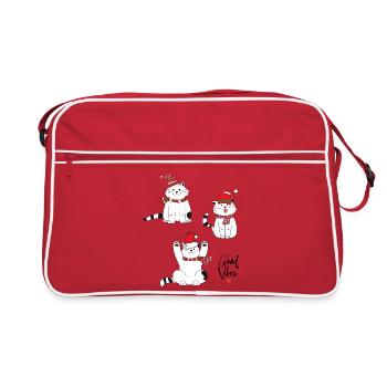 Chats de Noël Joyeux Noël - Sac Retro - rouge/blanc - Devant