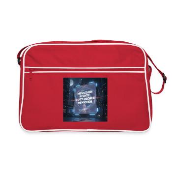 Les droits de l’homme au lieu des droits des personnes - Sac Retro - rouge/blanc - Devant