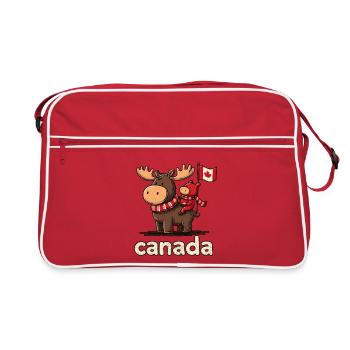 Canada mosses with a small companion - Retro Bag - red/white - Front