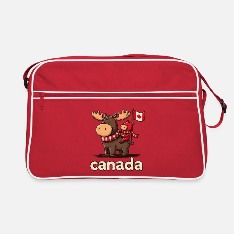 Mousse du Canada avec un petit compagnon Sac Retro