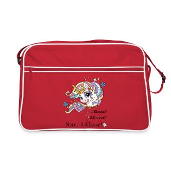 Schulkind 3.Klasse - Retro Tasche - Rot/Weiß - Vorne