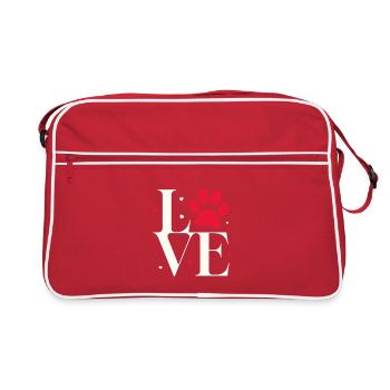 L’amour avec une empreinte de patte - Sac Retro - rouge/blanc - Devant