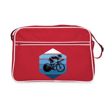 Puristisches Roadbike Thema - Retro Tasche - Rot/Weiß - Vorne