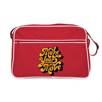 Mach deinen Zug - Retro Tasche - Rot/Weiß - Vorne