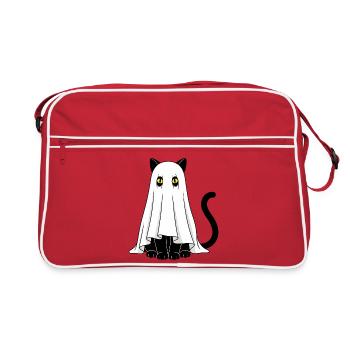 Fantôme Chat Voile Fantôme - Sac Retro - rouge/blanc - Devant
