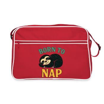 Born to Nap Sloth Illustration - Retro Bag - red/white - Front