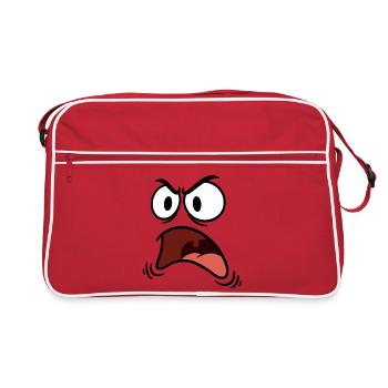 Angry face comic - Retro Bag - red/white - Front
