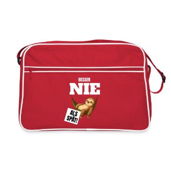 Better never than late sloth in hammocks - Retro Bag - red/white - Front
