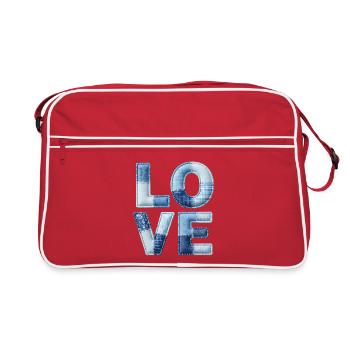 Love Modern Patchwork Art - Retro Bag - red/white - Front