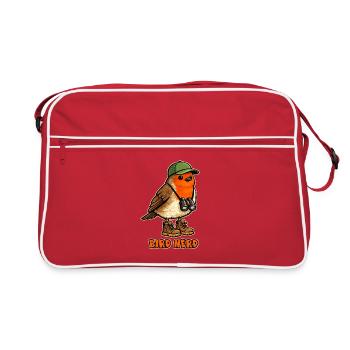 Bird Nerd Vogelbeobachter Outdoor Wanderer Humor - Retro Tasche - Rot/Weiß - Vorne