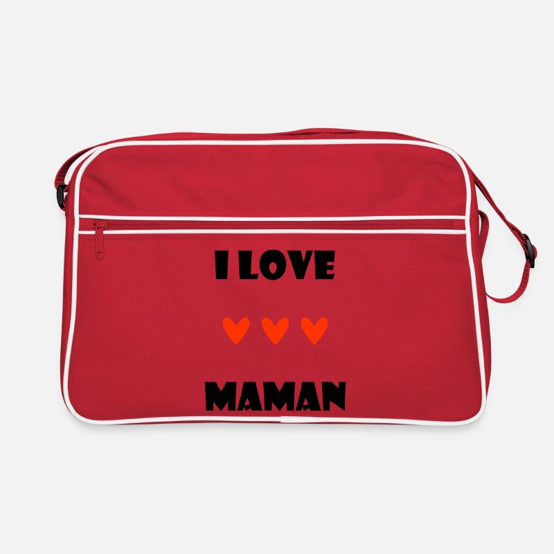 ICH LIEBE MAMA. MAMA. MUTTERTAG. HERZ. PARTY. Retro Tasche