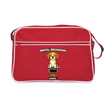 Mental Breakdown Beagle Loading - Retro Bag - red/white - Front