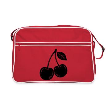 Cherry Pair Silhouette - Retro Bag - red/white - Front