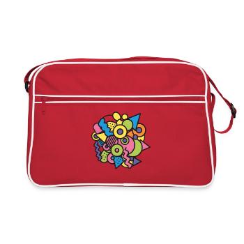 Colorful Memphis Shapes Retro Pop Art Design 90s - Retro Bag - red/white - Front