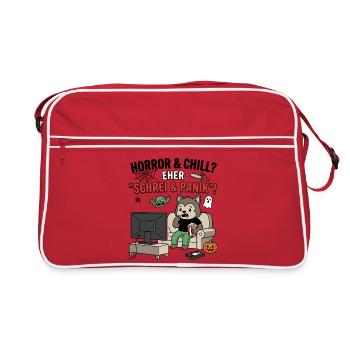 Schrei und Panik beim Horror Chill - Retro Tasche - Rot/Weiß - Vorne