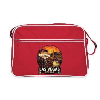 Las Vegas Nevada Sonnenuntergang Urlaub Design - Retro Tasche - Rot/Weiß - Vorne