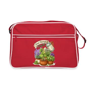 Grow Through August Gardening Plants - Retro Bag - red/white - Front