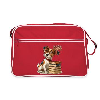 Book Club Barks Reading Pup - Retro Bag - red/white - Front