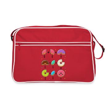 Donut Fractions Math Learning with Humor - Retro Bag - red/white - Front