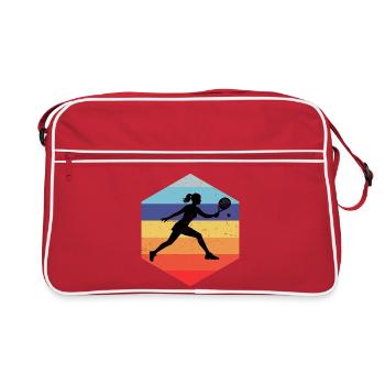 Padel Zubehör Geschenkidee für Padel Anfänger Fans - Retro Tasche - Rot/Weiß - Vorne