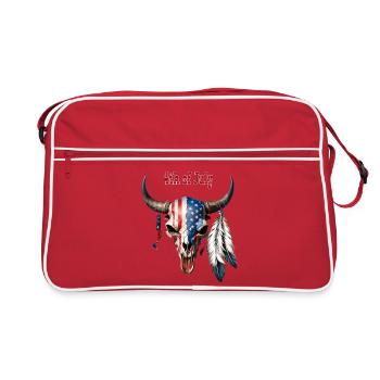 US 250th Anniversary – Freedom Skull Western Style - Retro Bag - red/white - Front