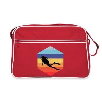 Gift idea for a freediver with freediving - Retro Bag - red/white - Front