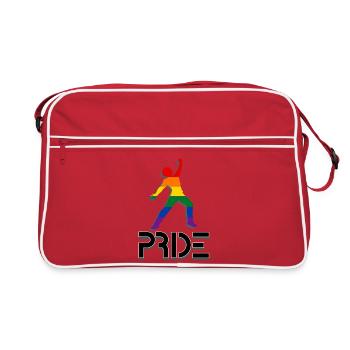 Pride Fist Rainbow Silhouette - Retro Tasche - Rot/Weiß - Vorne
