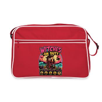 Witches On Duty Summerween Halloween Trend - Retro Tasche - Rot/Weiß - Vorne