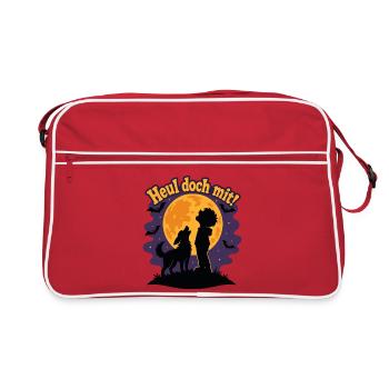 Mondschein-Rudel - Retro Tasche - Rot/Weiß - Vorne