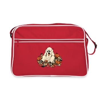 Halloween Ghost Coffee Pillow for Morning Grouches - Retro Bag - red/white - Front
