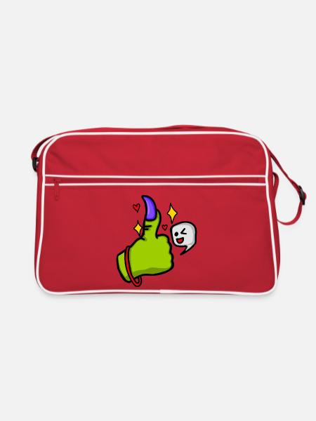 Die Hand der Hexe nimmt eine Pose ein - Retro Tasche - Rot/Weiß