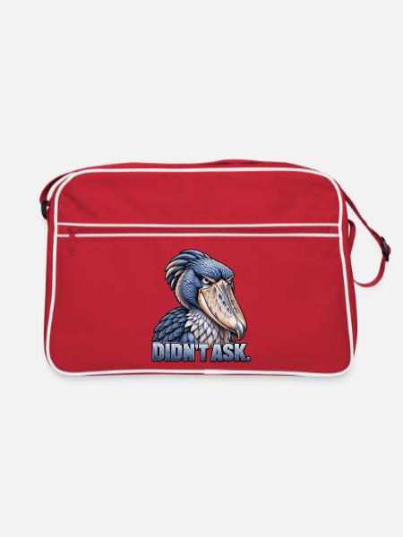 Shoebill – Hat nicht gefragt - Retro Tasche - Rot/Weiß