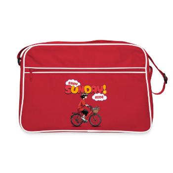 Easy Sunday Ride Fahrrad Anime Mädchen Geschenk - Retro Tasche - Rot/Weiß - Vorne