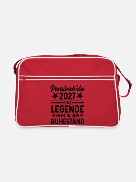 Pensionärin 2027 Legende geht in den Ruhestand - Retro Tasche - Rot/Weiß