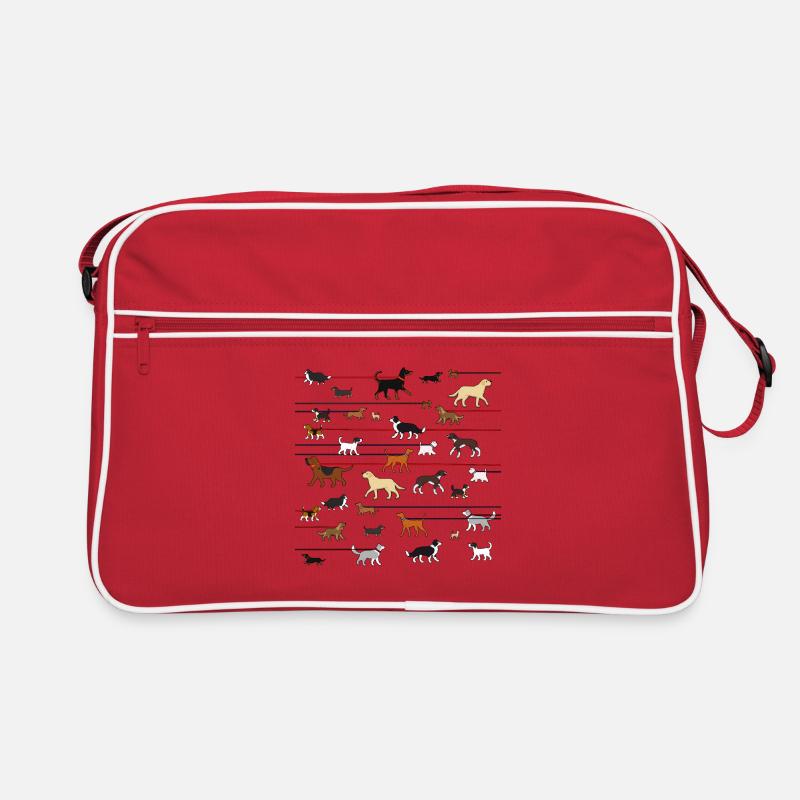 Leinenhunde - Retro Tasche - Rot/Weiß