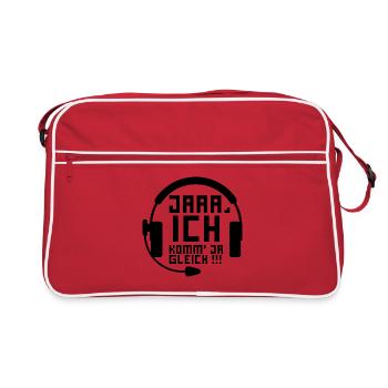 Zocker zocken - Gamer gamen - Retro Tasche - Rot/Weiß - Vorne