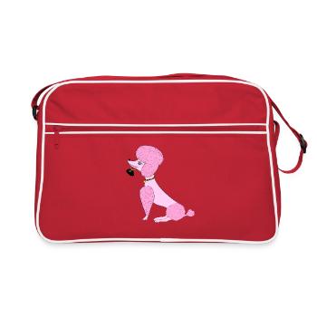 Pudel - Retro Tasche - Rot/Weiß - Vorne