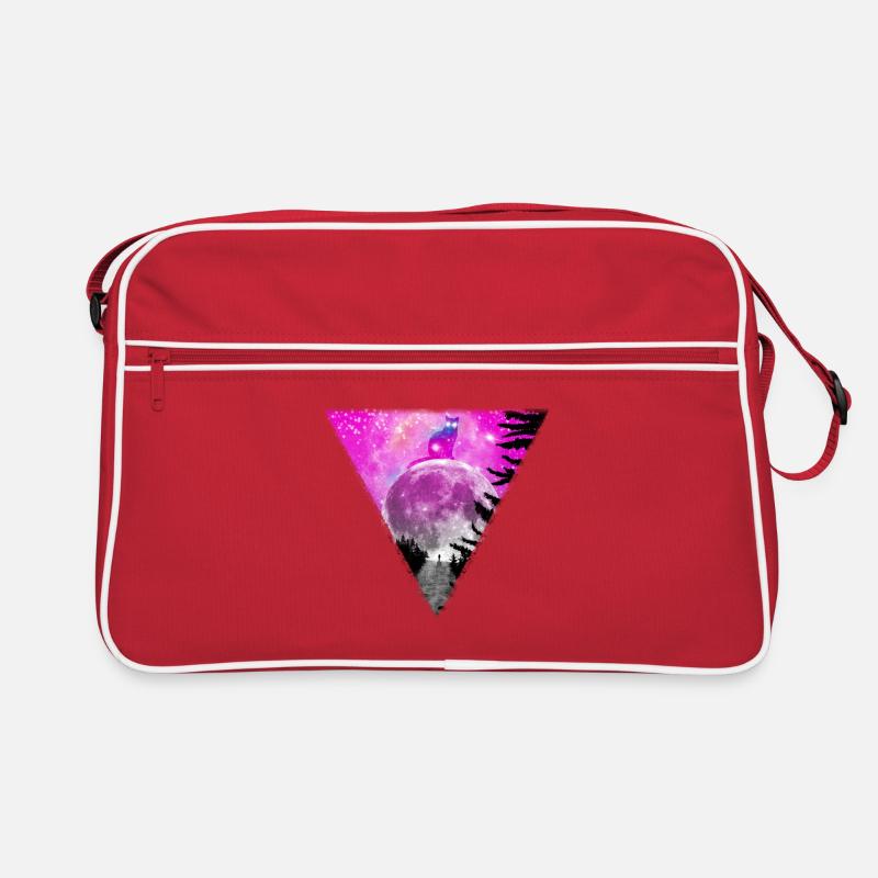 Chat géant sur la lune. Sac Retro
