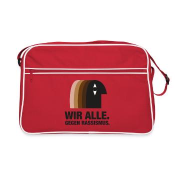 Gegen Rassismus gemeinschaft black lives matter - Retro Tasche - Rot/Weiß - Vorne