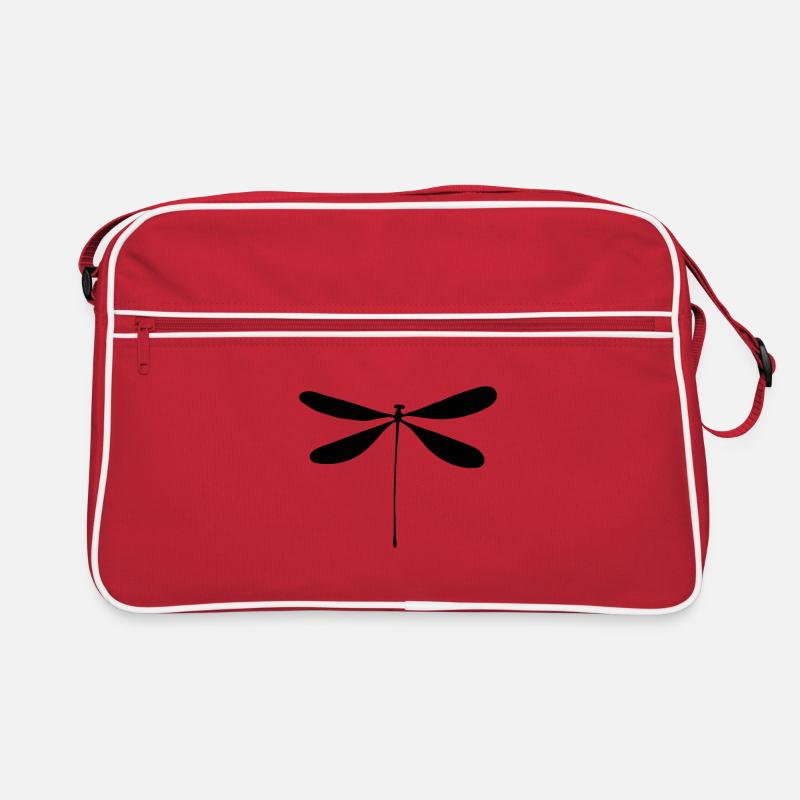 Libelle - Retro Tasche - Rot/Weiß